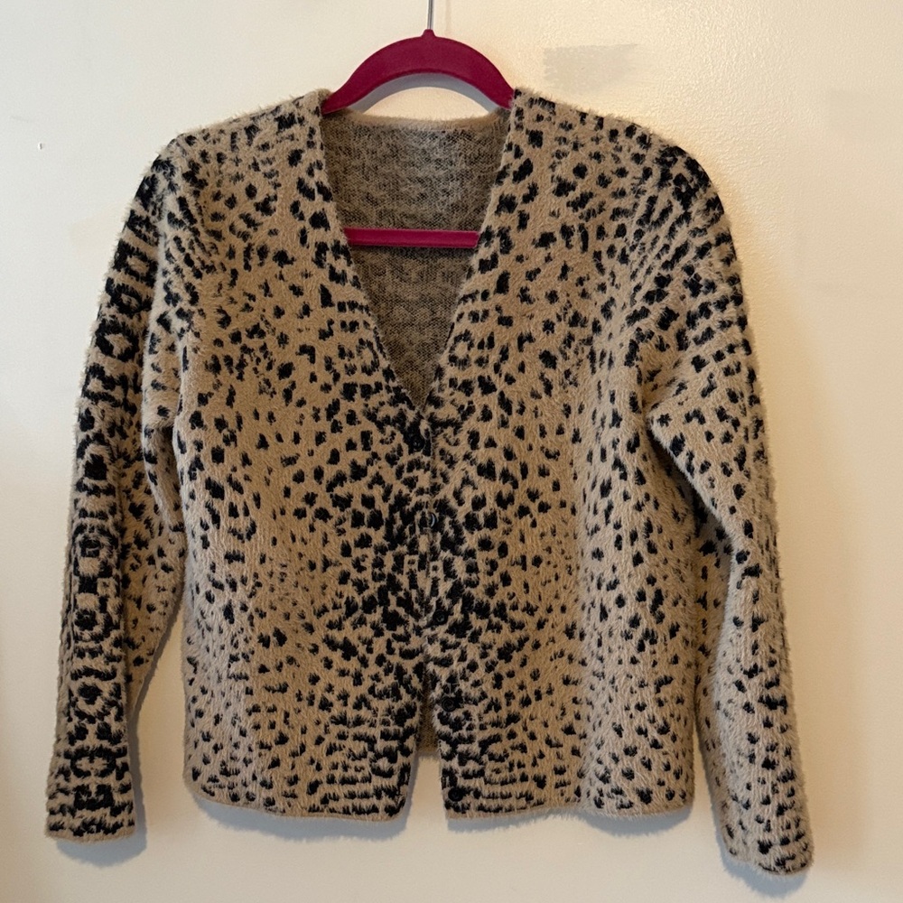 Leopard Print cardigan Sweater - Picture 2 of 5